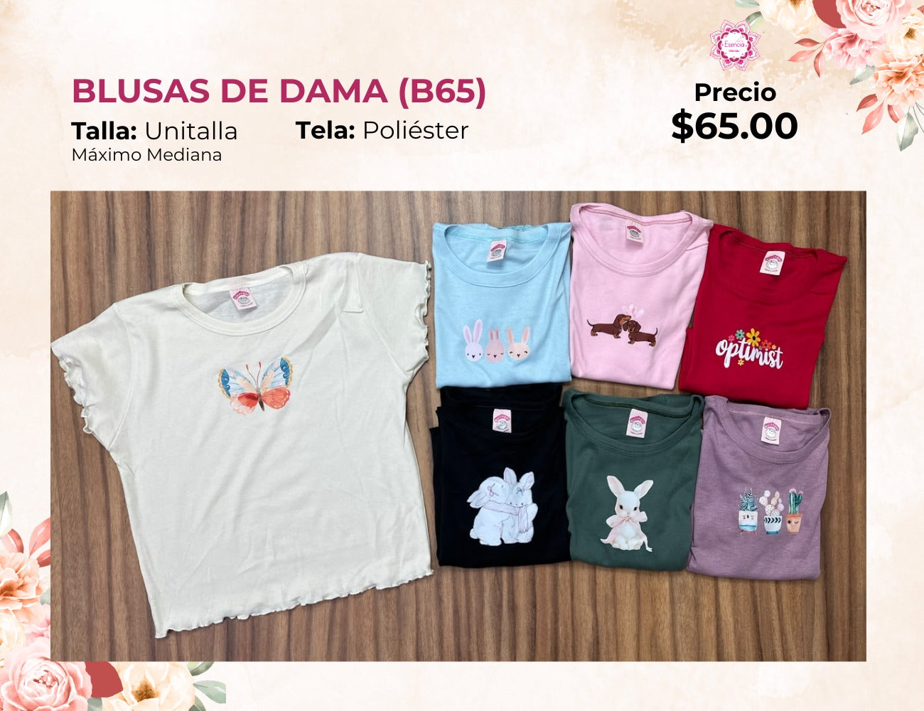 BLUSA MANGA CORTA RIZADA (B65)