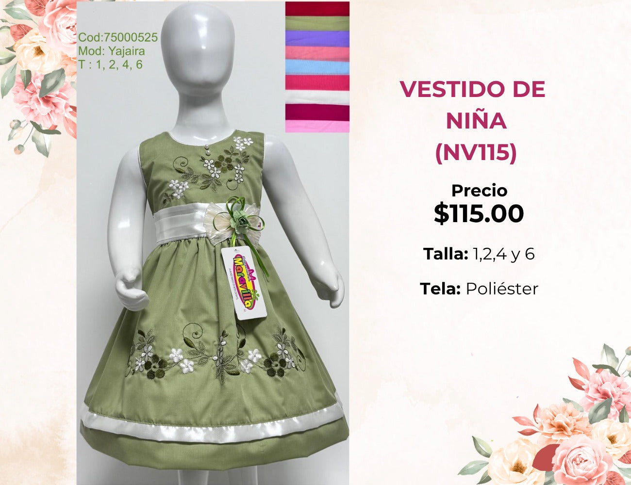 VESTIDOS DE NIÑA (NV115)