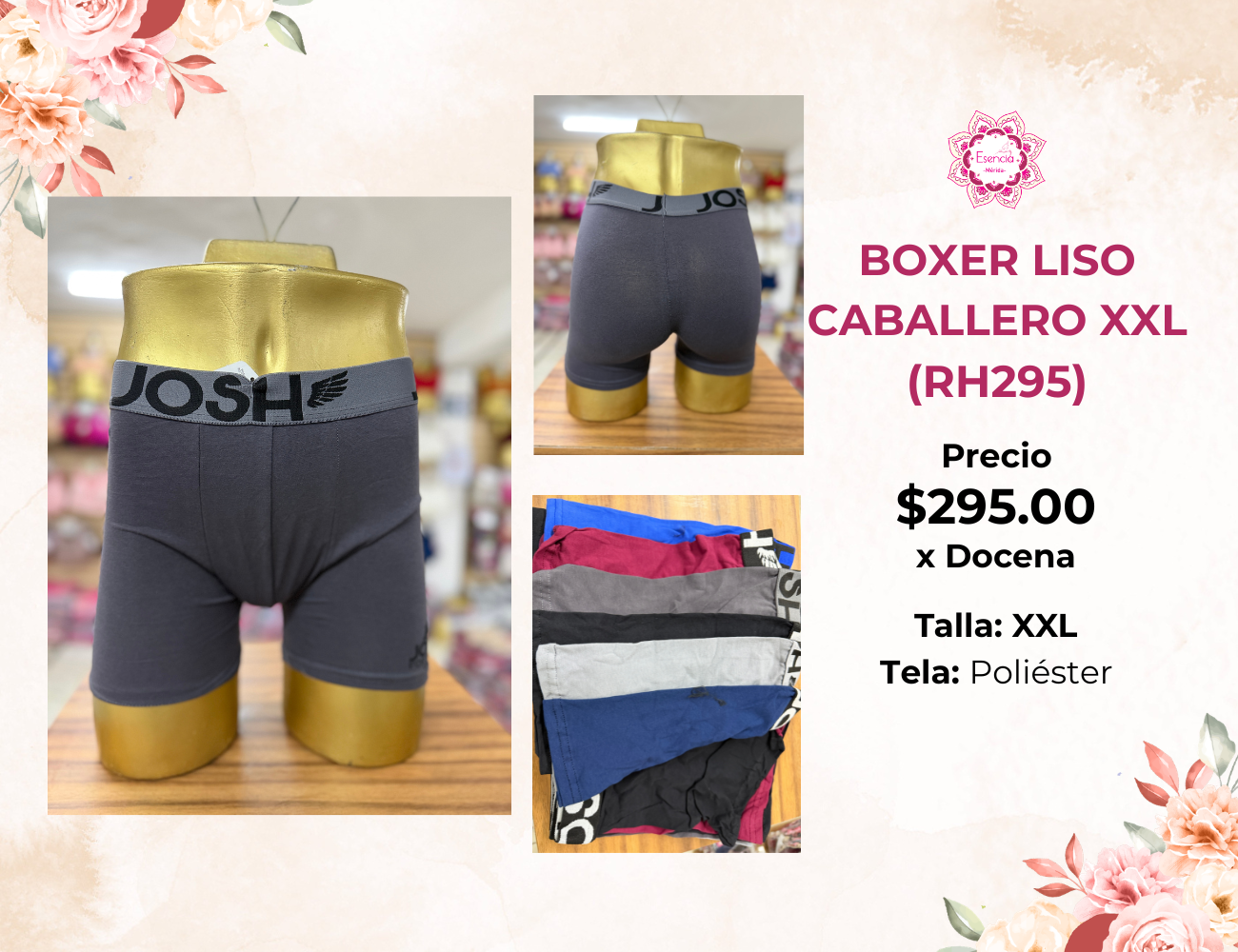 BOXER DE CABALLERO LISO XXL (RH295)