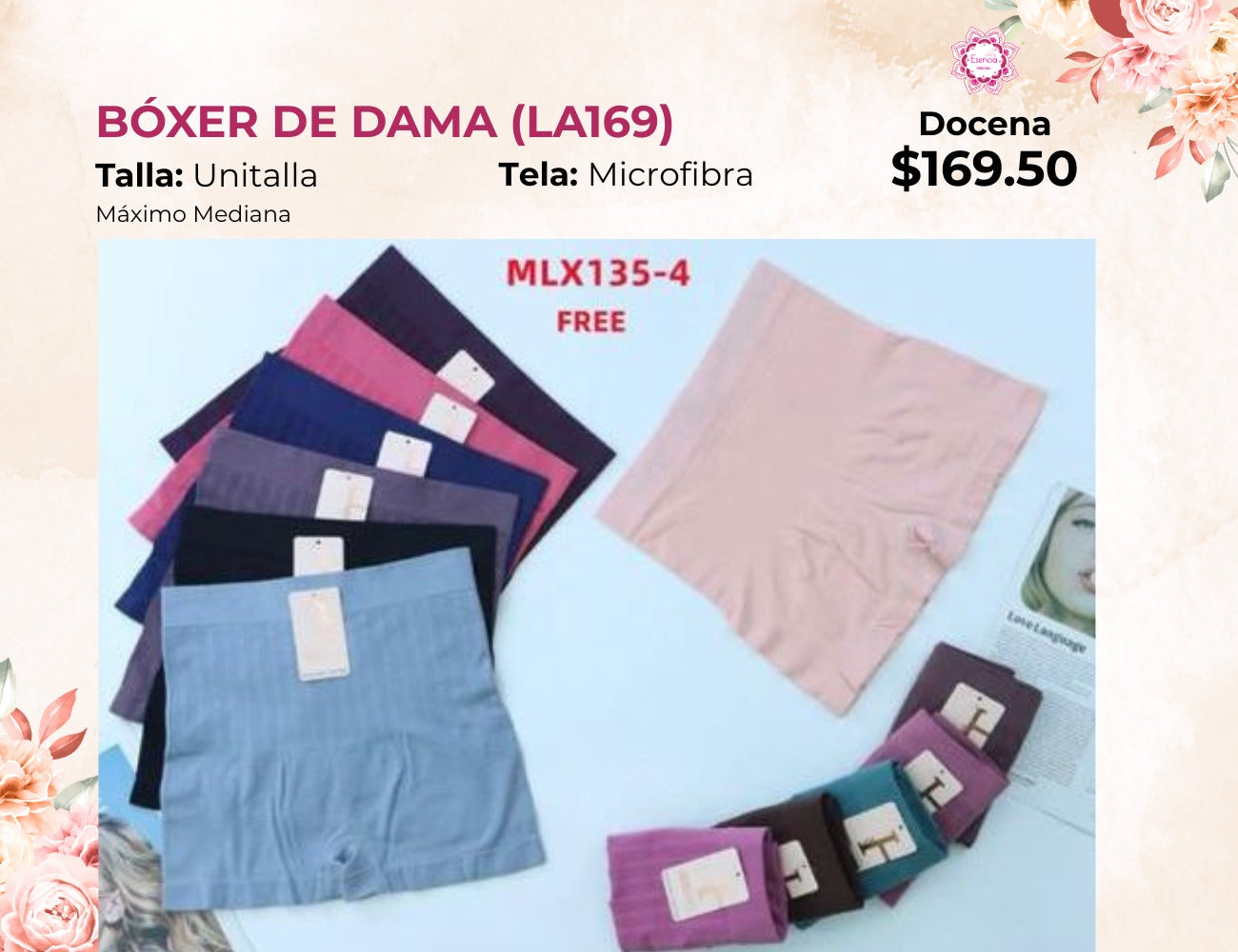 BOXER PARA DAMA DE MICROFIBRA (LA169)