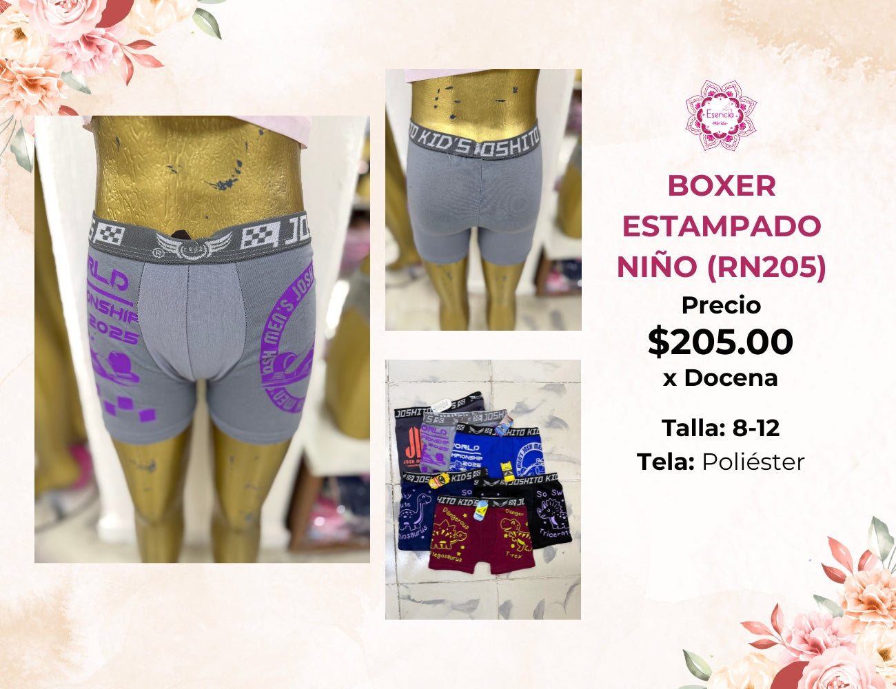 BIKER DE NIÑO ESTAMPADO TALLAS 8 -12 (RN205)