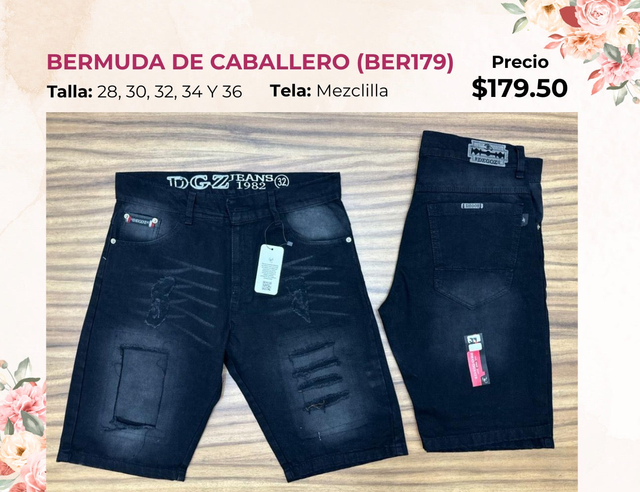 BERMUDAS DE CABALLERO DE MEZCLILLA (BER179)