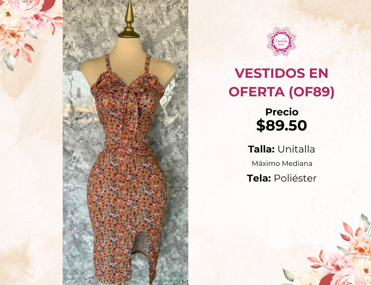 VESTIDO FLORAL DE DAMA (U109)