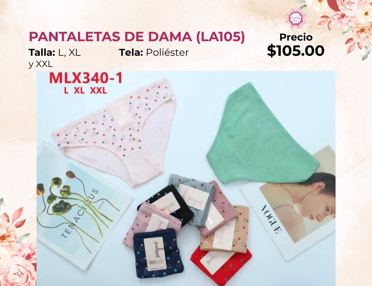PANTALETAS PARA DAMA (LA105)