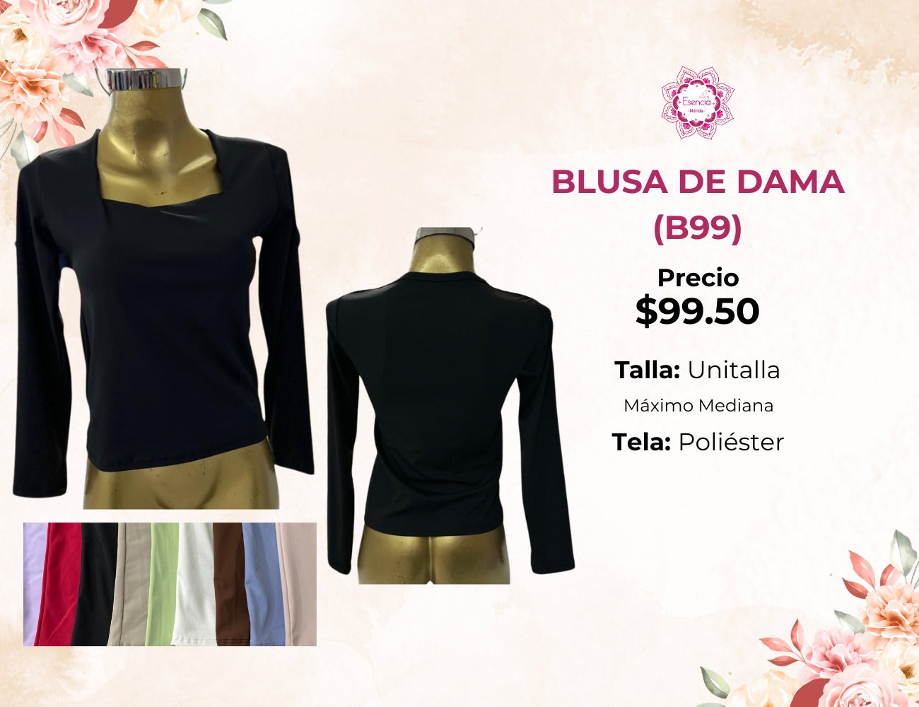 BLUSAS MANGA LARGA PARA DAMA (B99)