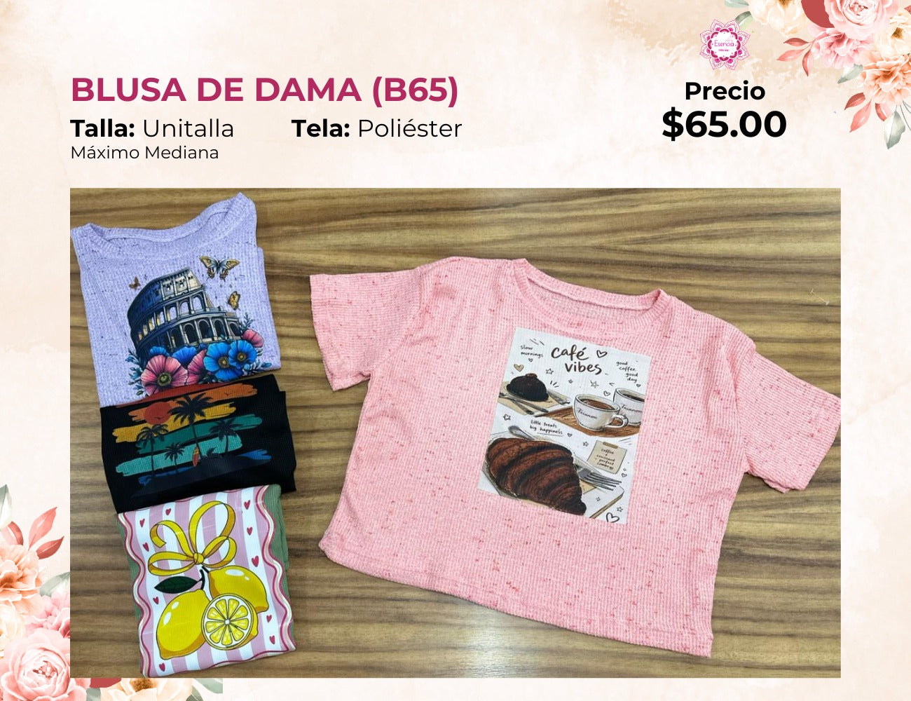 BLUSA DE DAMA LARGA (B65)