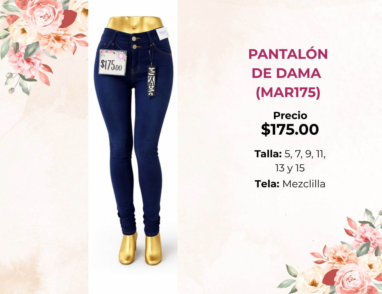 PANTALÓN DE DAMA TIPO COLOMBIANO (MAR175)