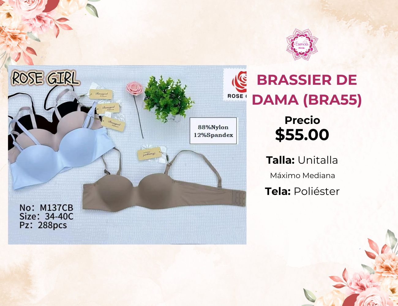 BRASSIERES PREMIUM DE DAMA (BRA55)