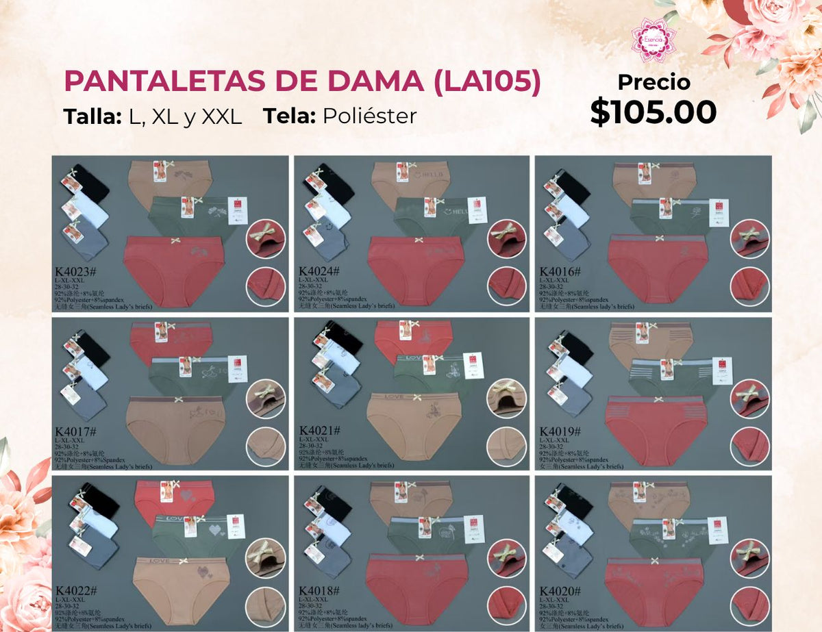 PANTALETAS PARA DAMA (LA105)