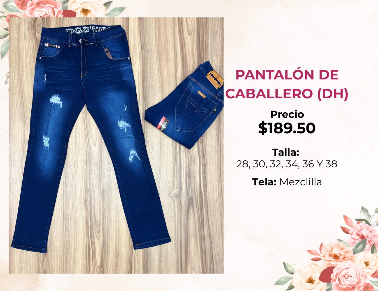 PANTALON DE CABALLERO DE MEZCLILLA (DH)