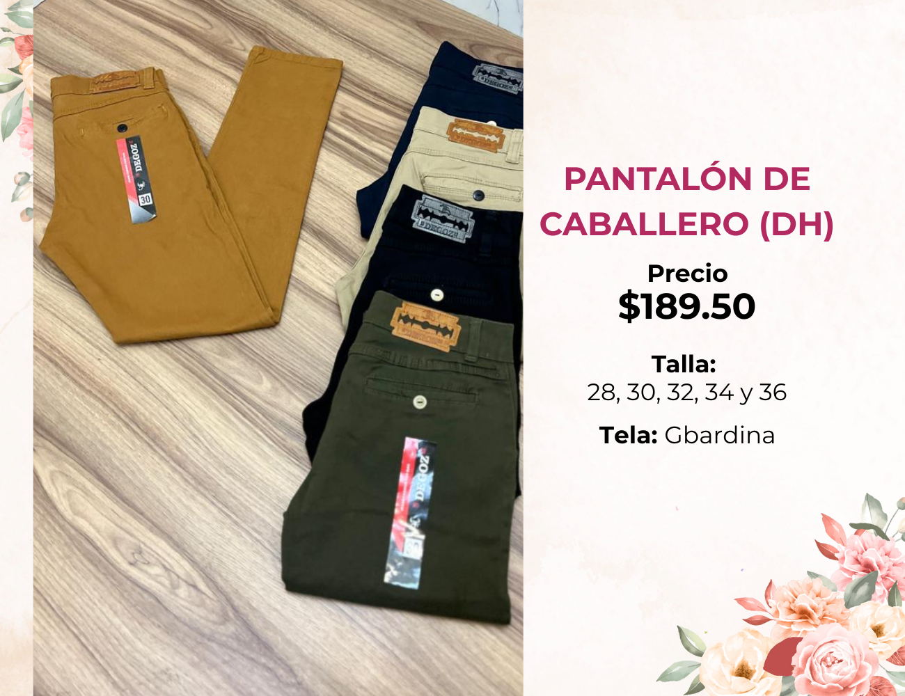 PANTALON DE CABALLERO DE GABARDINA (DH)