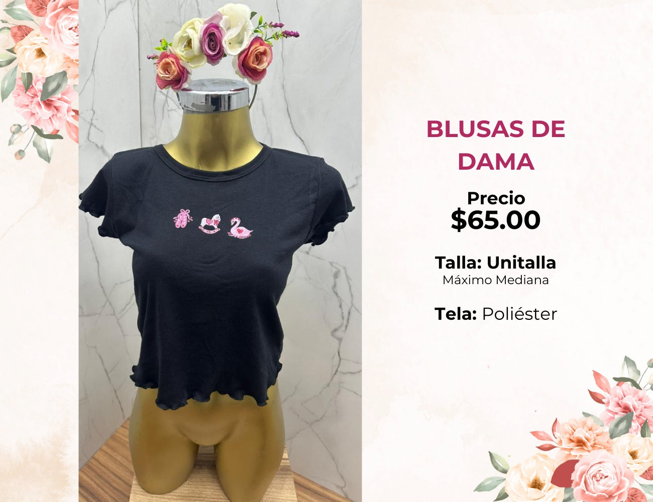 BLUSA MANGA CORTA RIZADA (B65)