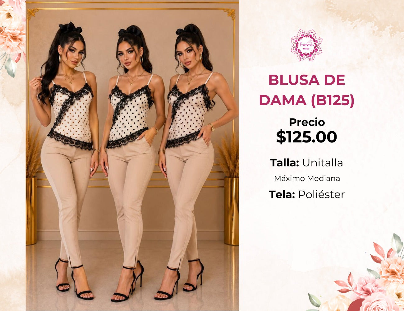 BLUSA DE SATIN PARA DAMA (B125)