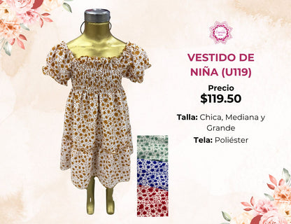 VESTIDOS ESTAMPADOS DE NIÑA (U119)