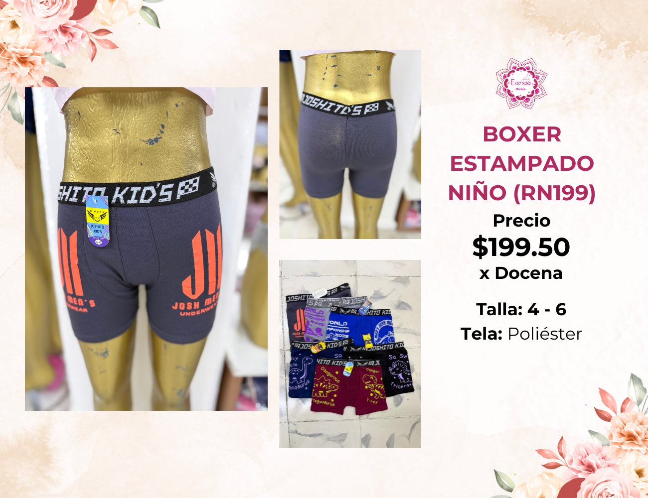 BIKER DE NIÑO ESTAMPADO TALLAS 4-6 (RN199)
