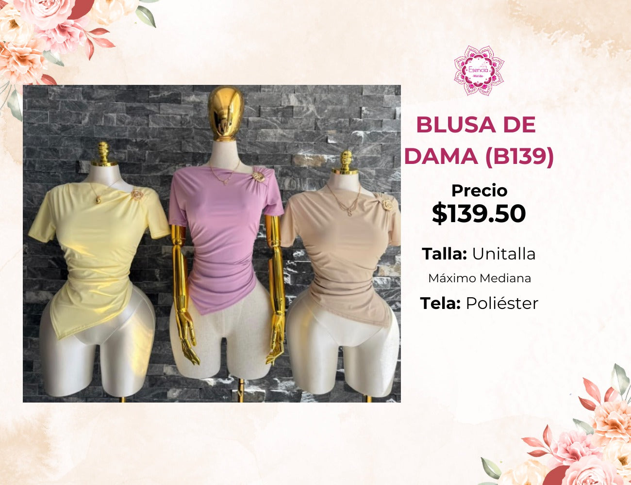 BLUSAS CALIDAD PREMIUM PARA DAMA (B139)