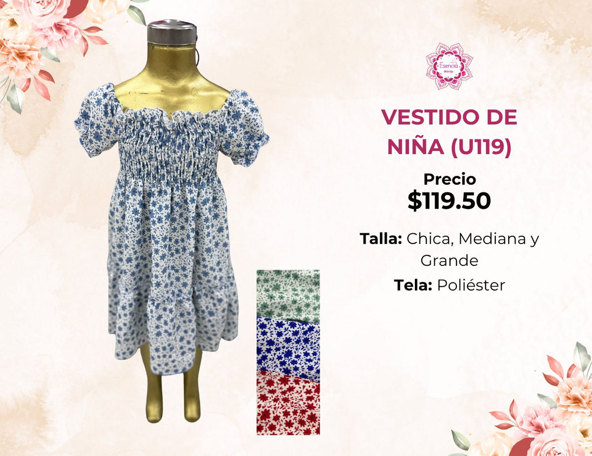 VESTIDOS ESTAMPADOS DE NIÑA (U119)
