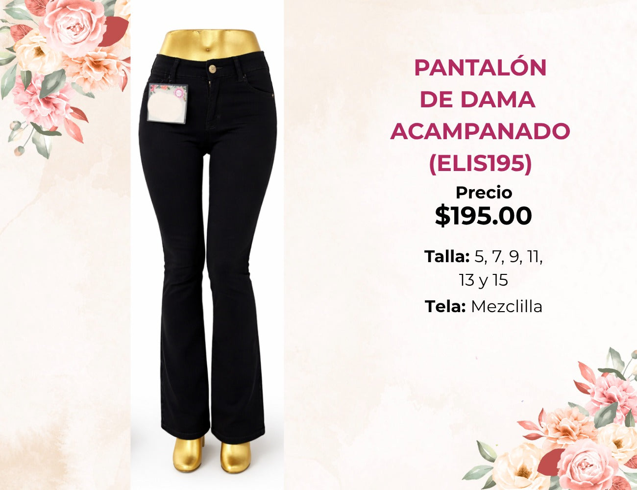 PANTALONES DE DAMA ACAMPANADOS (ELIS195)