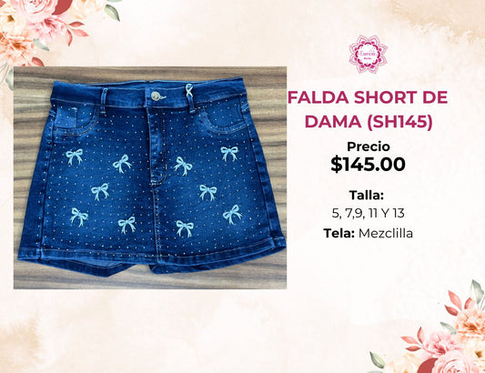 FALDA SHORT DE DAMA CON BRILLOS (FA145)