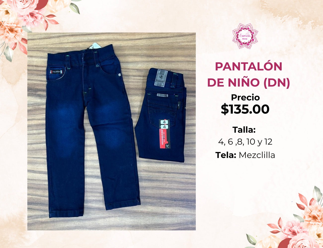 PANTALON DE NIÑO DE MEZCLILLA (DN)