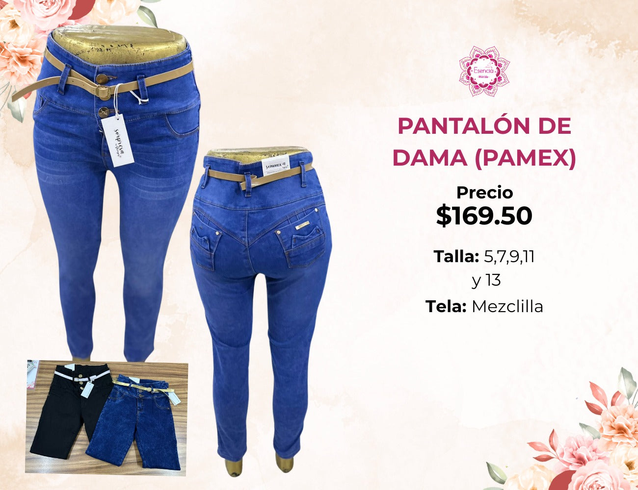 PANTALONES DE MEZCLILLA PARA DAMA (PAMEX)