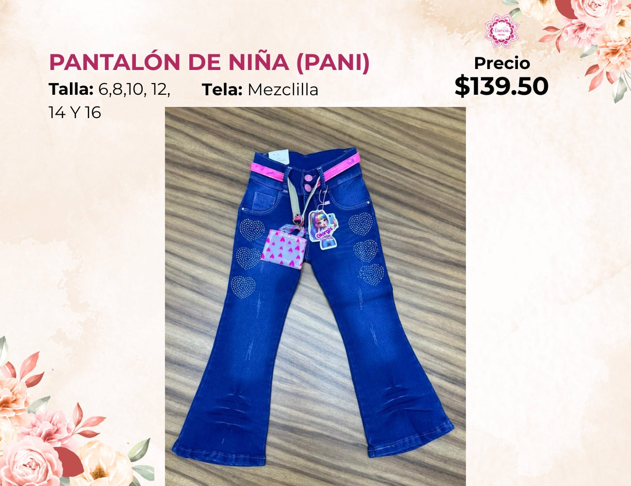 PANTALON DE NIÑA DE MEZCLILLA (PANI)