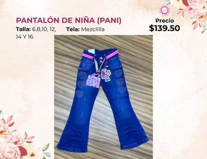 PANTALON DE NIÑA DE MEZCLILLA (PANI)