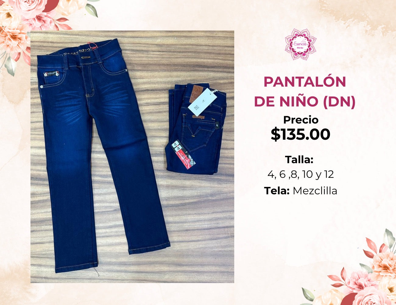PANTALON DE NIÑO DE MEZCLILLA (DN)