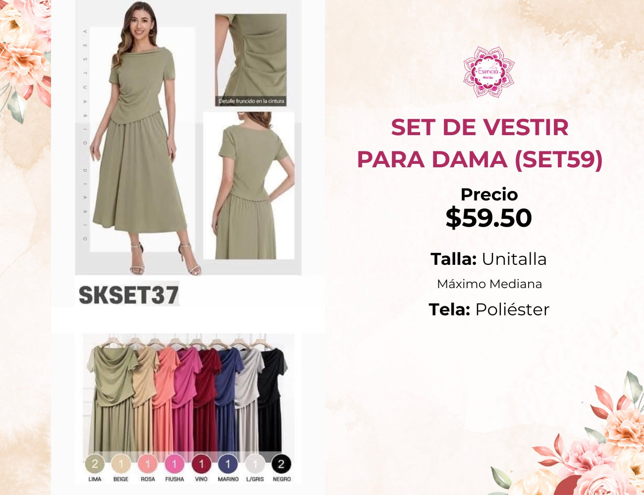SET DE VESTIR PARA DAMA (SET59)