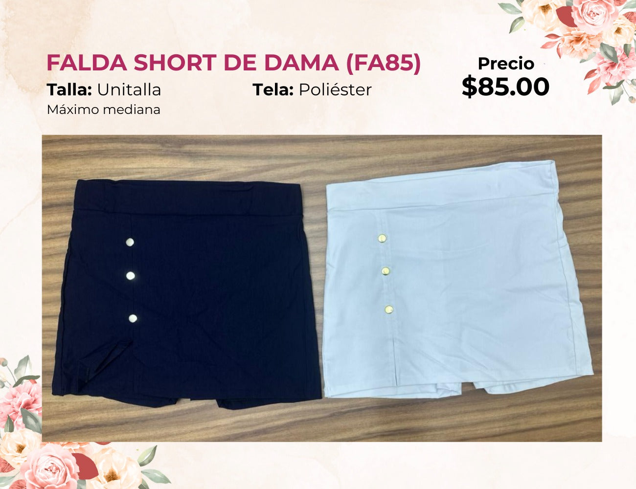 FALDA SHORT DE DAMA (FA85)