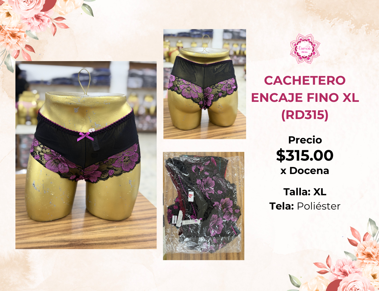 CACHETERO DE ENCAJE FINO XL (RD315)