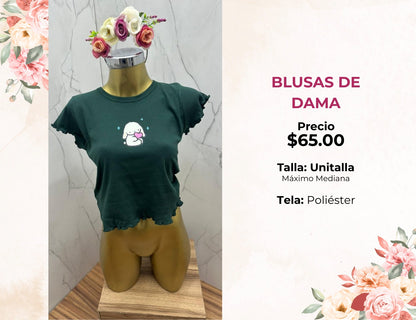 BLUSA MANGA CORTA RIZADA (B65)