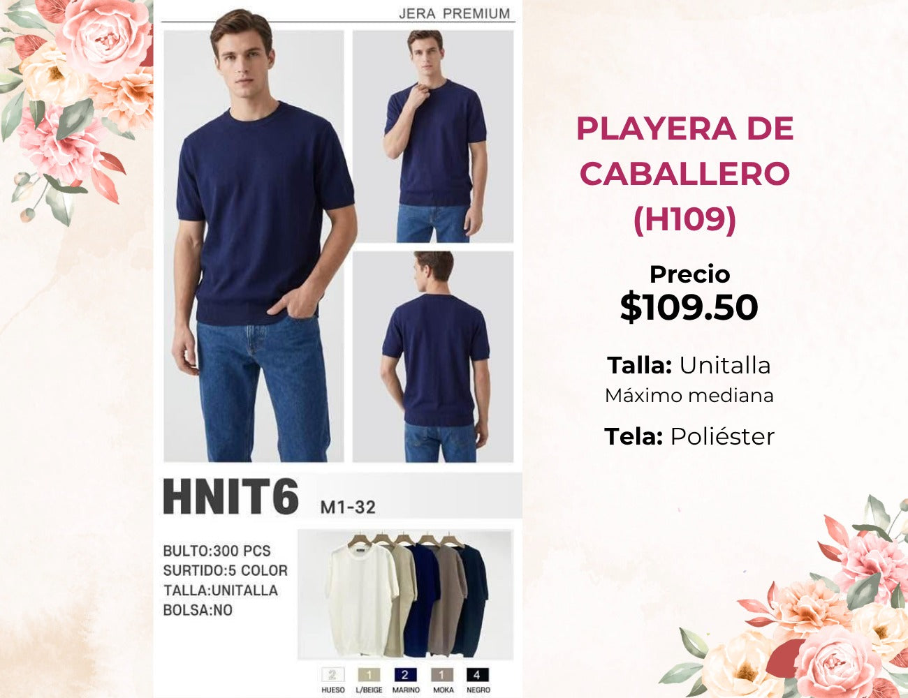 PLAYERAS DE CABALLERO (H109)
