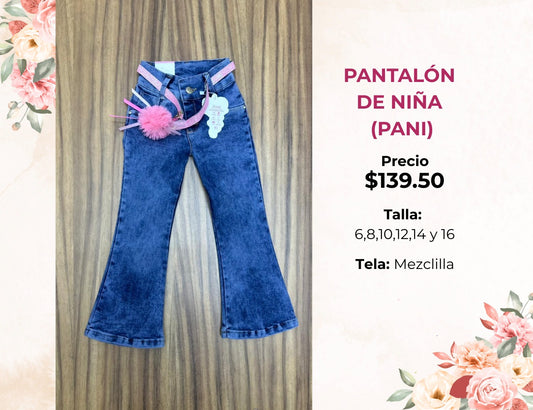 PANTALON DE NIÑA DE MEZCLILLA (PANI)