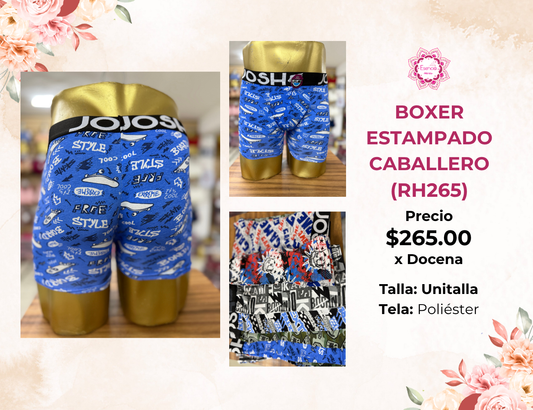 BOXER DE CABALLERO LISO ESTAMPADO (RH265)