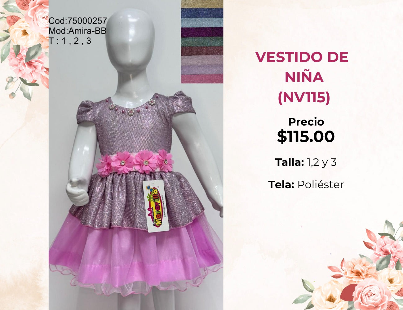 VESTIDOS DE NIÑA (NV115)