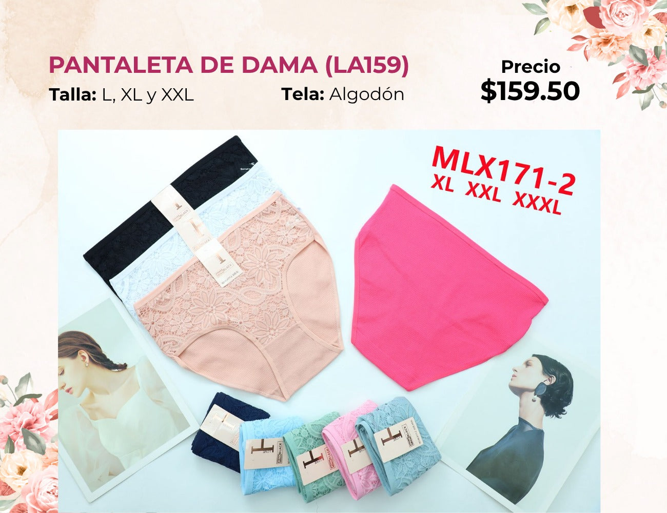 PANTALETAS DE DAMA EXTRA (LA159)