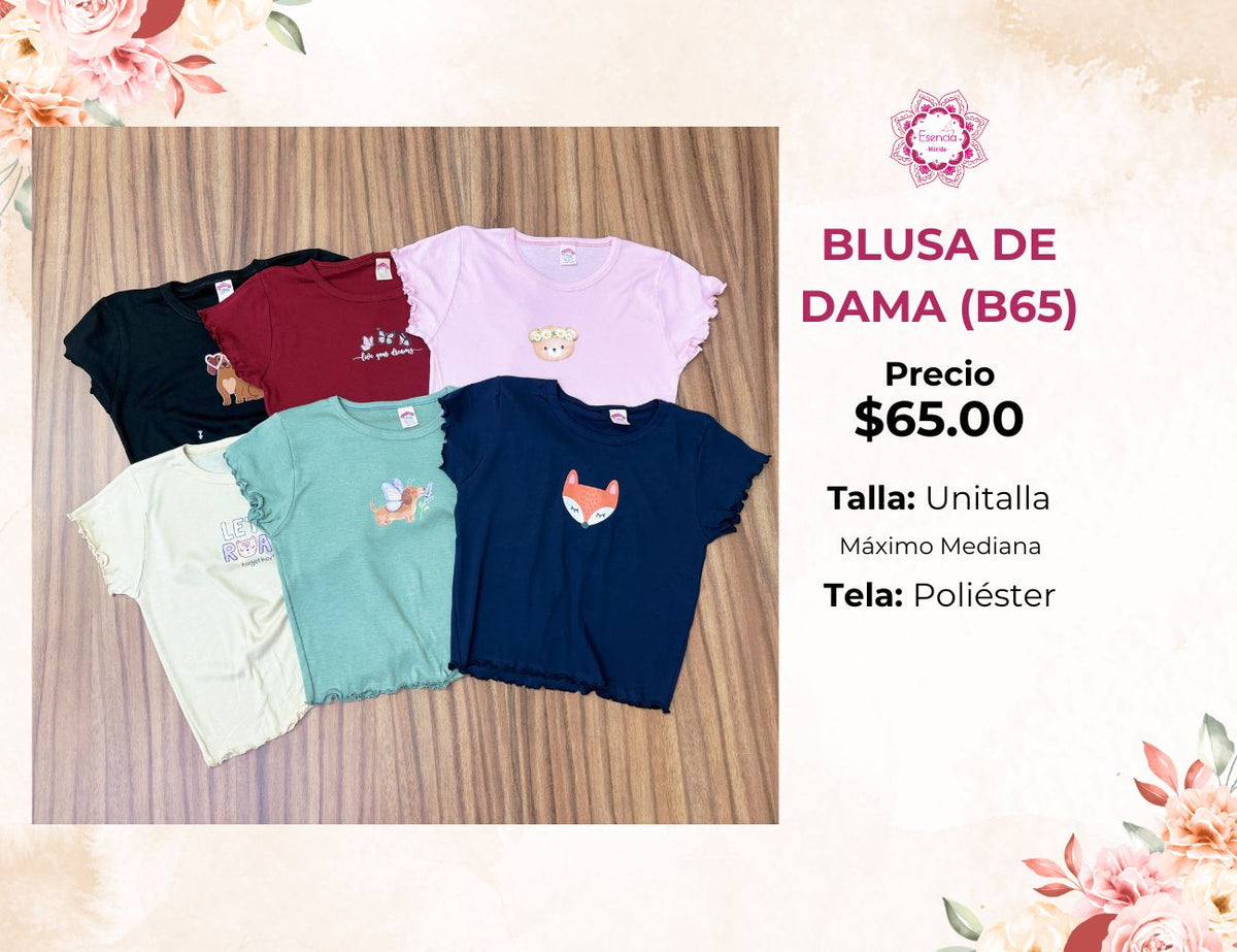 BLUSA MANGA CORTA RIZADA (B65)