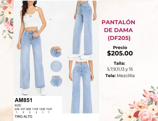 PANTALÓN DE DAMA DE MEZCLILLA (DF205)