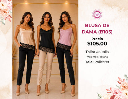 BLUSAS DE SATÍN PARA DAMA (B105)