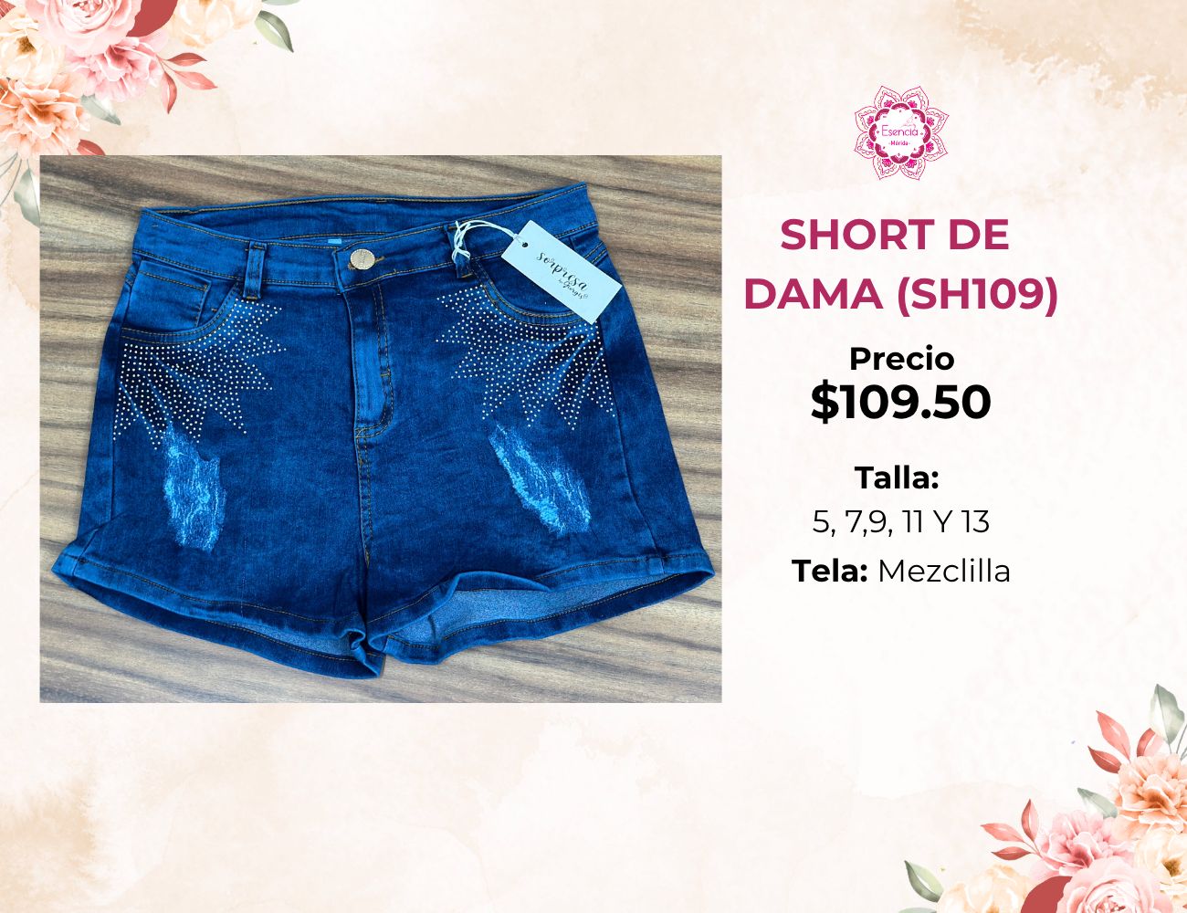SHORTS DE DAMA CON BRILLOS (SH109)
