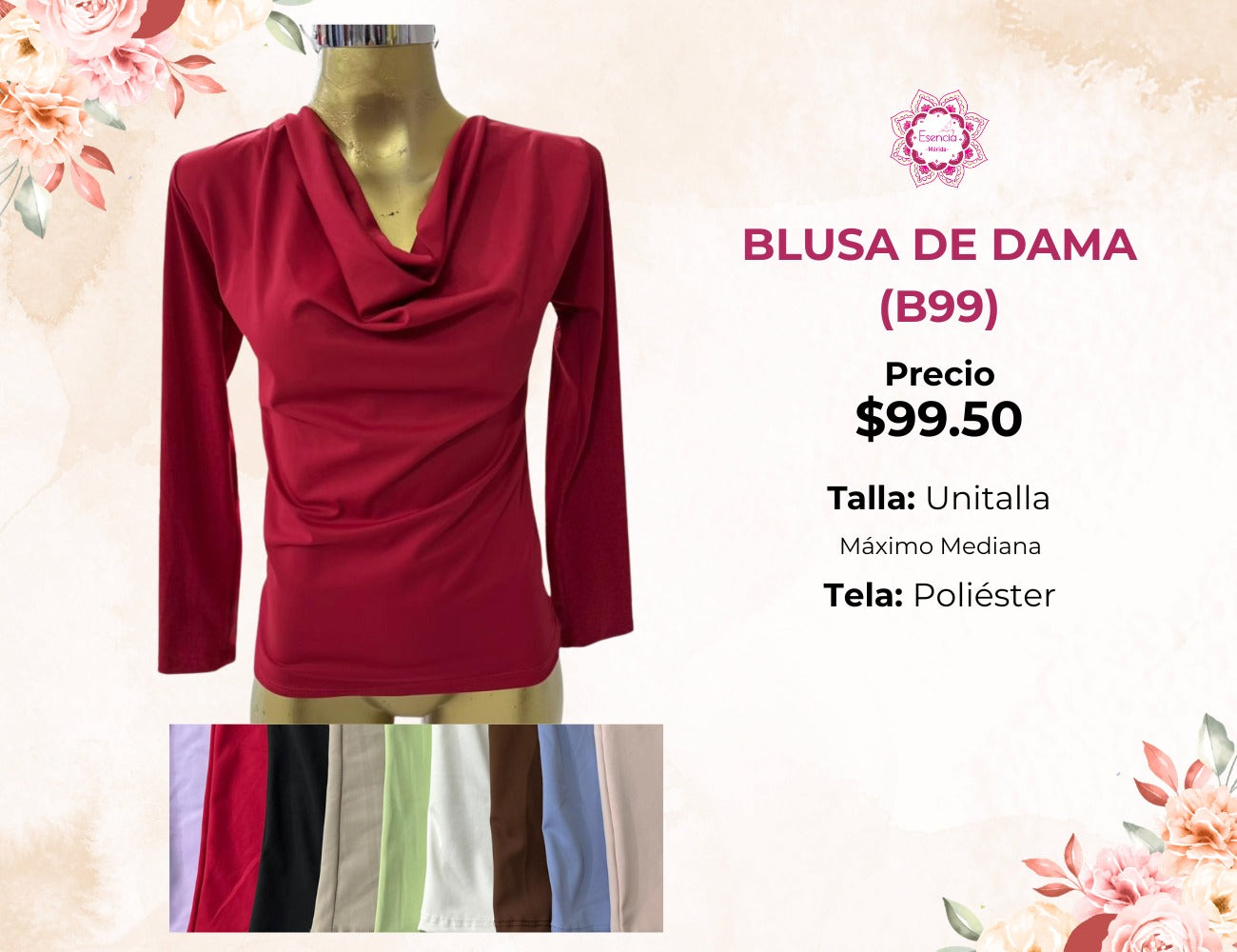 BLUSAS MANGA LARGA PARA DAMA (B99)