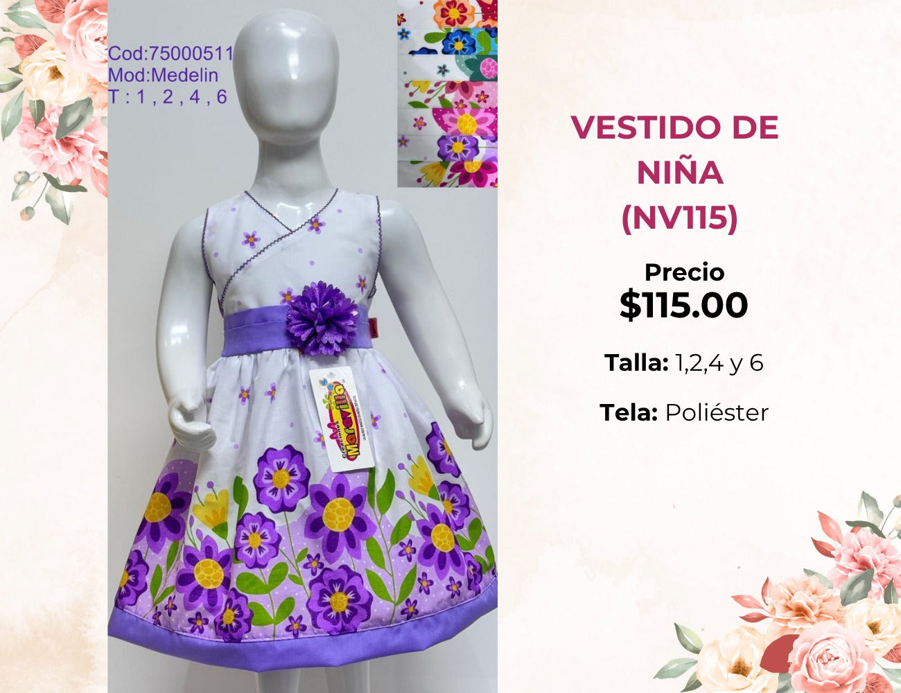 VESTIDOS DE NIÑA (NV115)