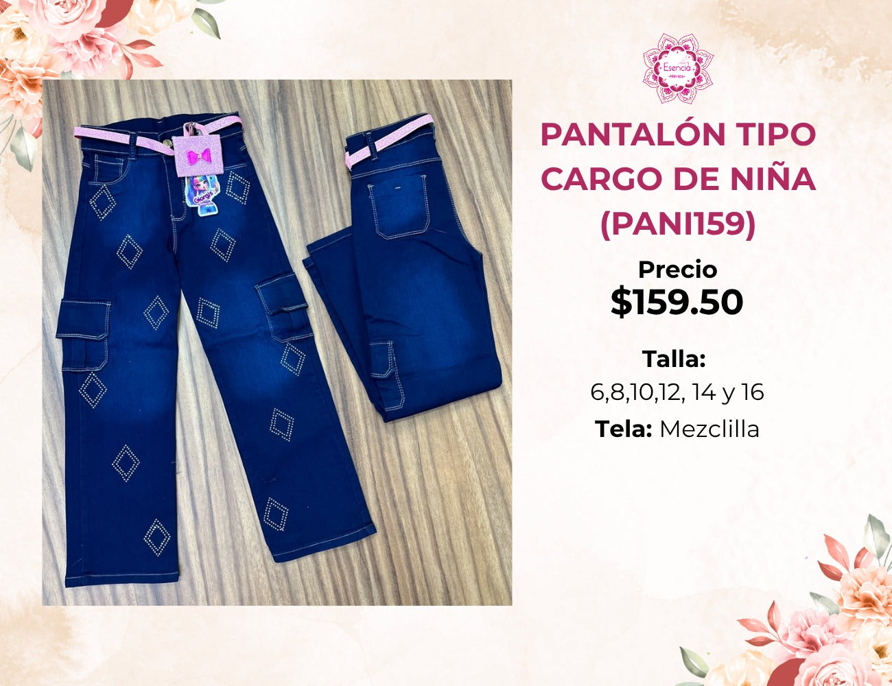 PANTALONES CARGO PARA NIÑA (PANI159)