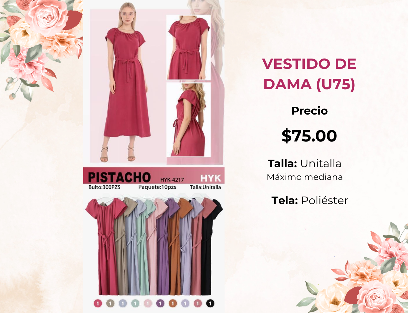 VESTIDO DE DAMA (U75)