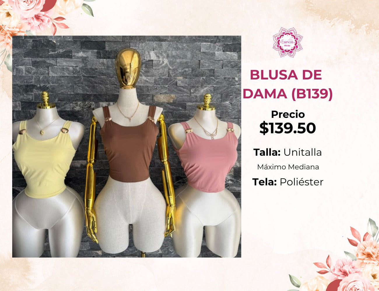 BLUSAS CALIDAD PREMIUM PARA DAMA (B139)