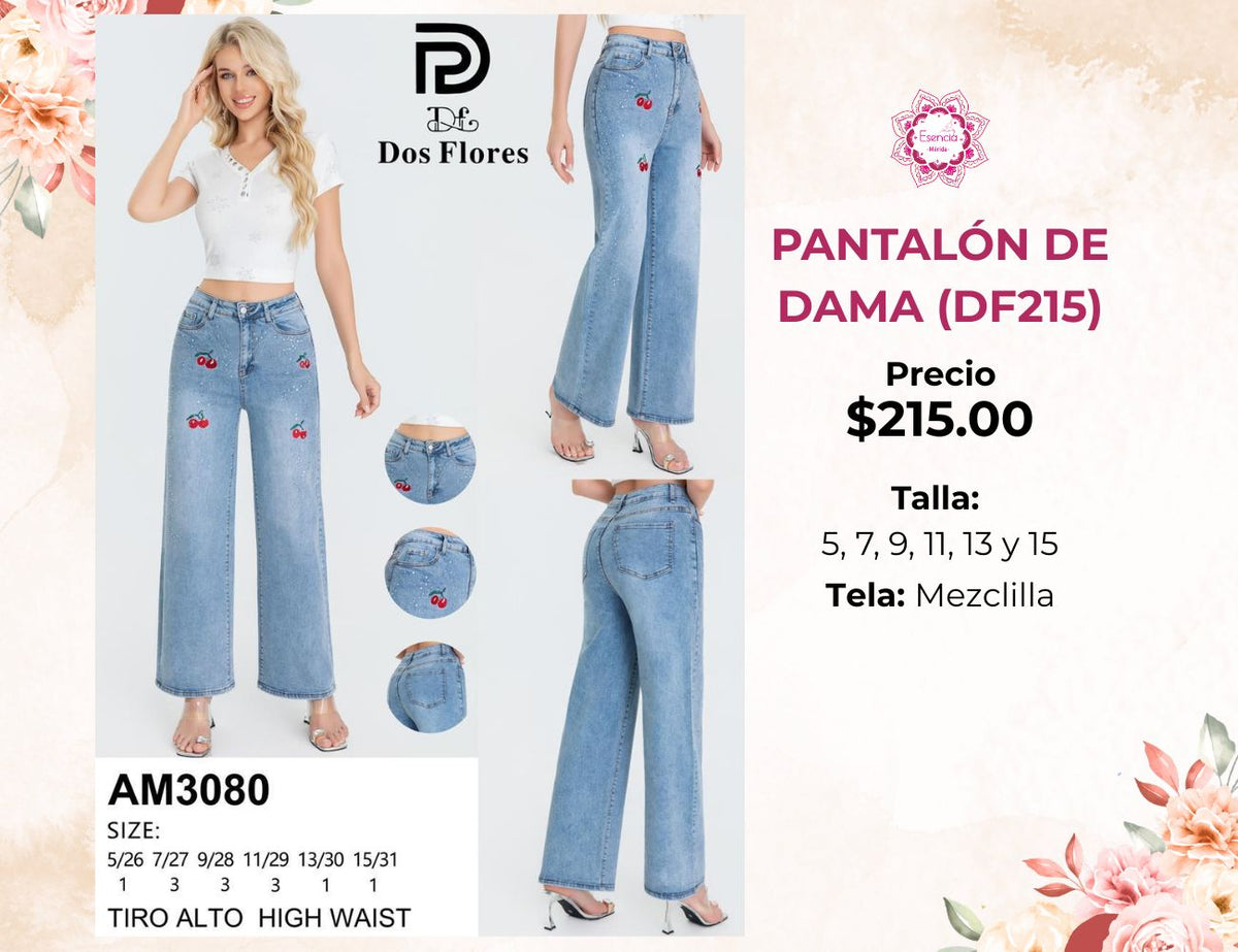 PANTALÓN DE DAMA DE MEZCLILLA (DF215)