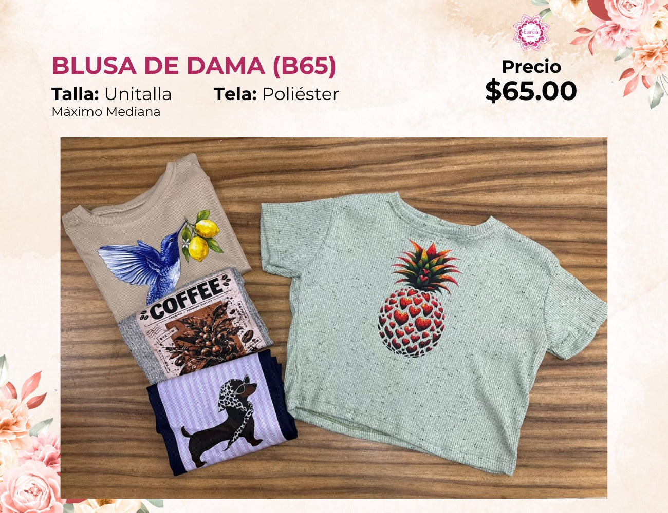 BLUSA DE DAMA LARGA (B65)
