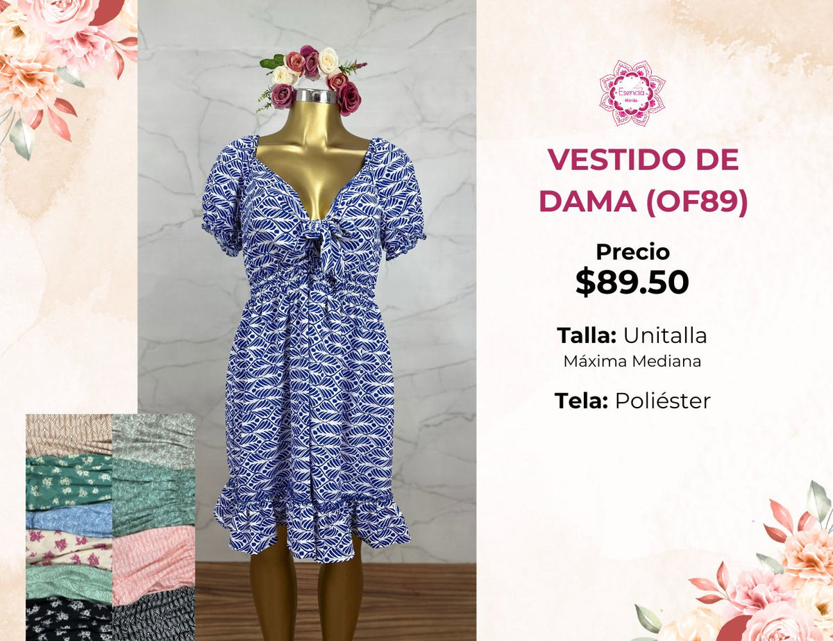 VESTIDO FLORAL DE DAMA (OF89)