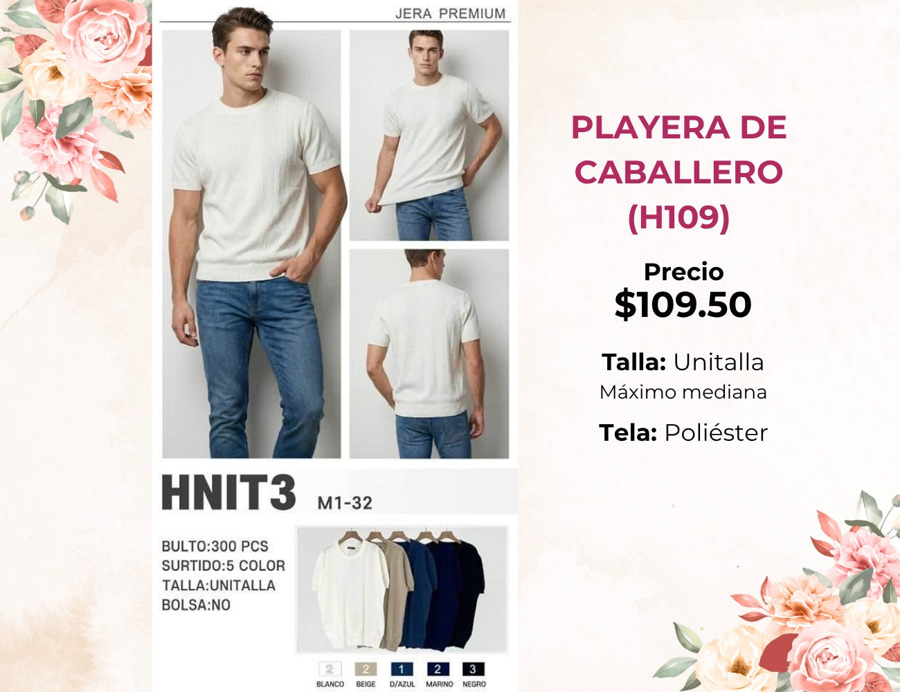 PLAYERAS DE CABALLERO (H109)